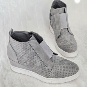 JC Wedge Sneakers Women's Sz 7.5 Side Zipper Booties Heeled Platform Ankle Boots